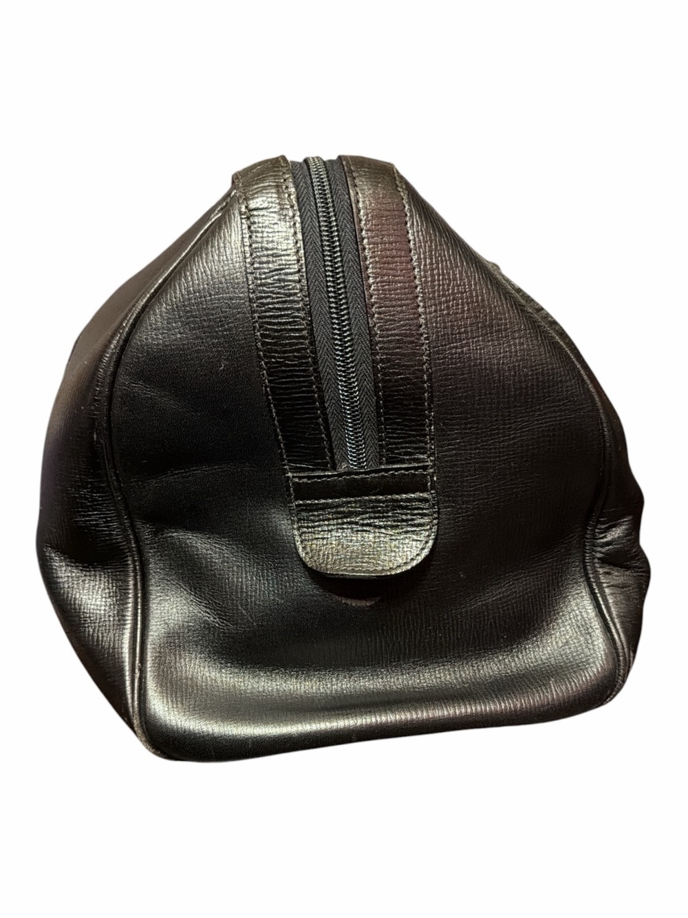 Vintage Bally Switzerland Black Grained Leather Boston Duffle Travel Bag - Picture 4 of 6